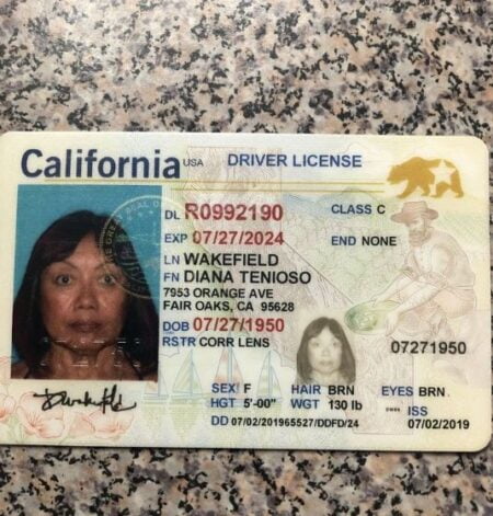 California Driver's License ID Card