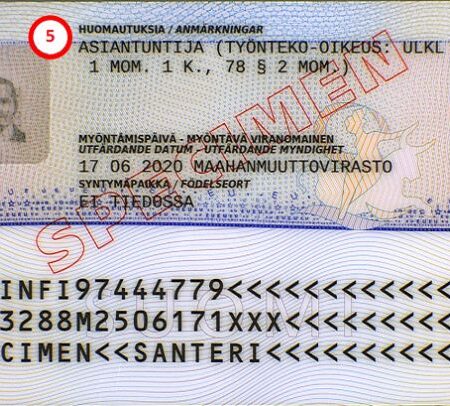 Finnish Residence Permit Card