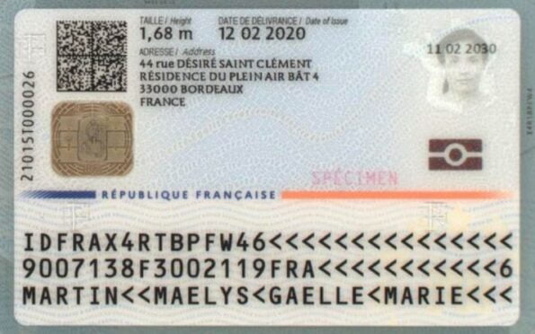 France ID Card back