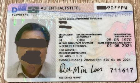 Germany Resident Permit card