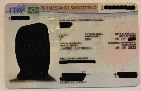 Italy residence permit card 003