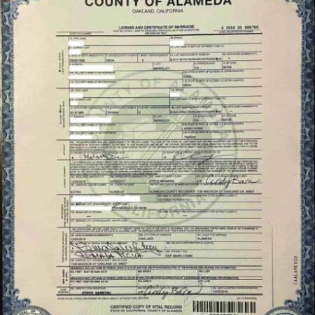 Marriage Certificate USA