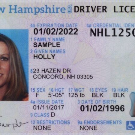 New Hampshire Driver's License ID Card