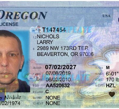 Oregon Driver License ID Card