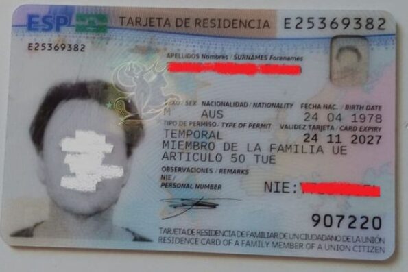 Buy Spain residence permit card