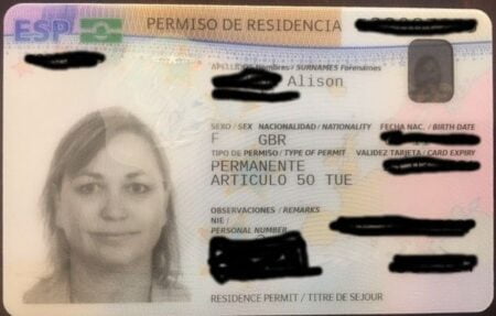 Spanish Residence Permit Card Spain